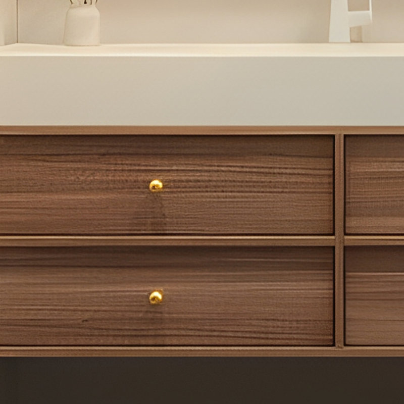 Middle ancient style intelligent bathroom cabinet, Burlywood, H 21,65 po x l 51,18 po x P 21,65 po