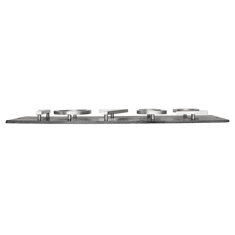 Floating 1-Line Lawn Address Sign, Brushed Aluminum, Black