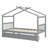 Twin Size Wooden House Bed With Drawers, Gray-202570080-202570081