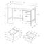 Bureau de 122 cm (48 po) de long pour la maison, fini stratifié brun contemporain, style moderne avec options de rangement