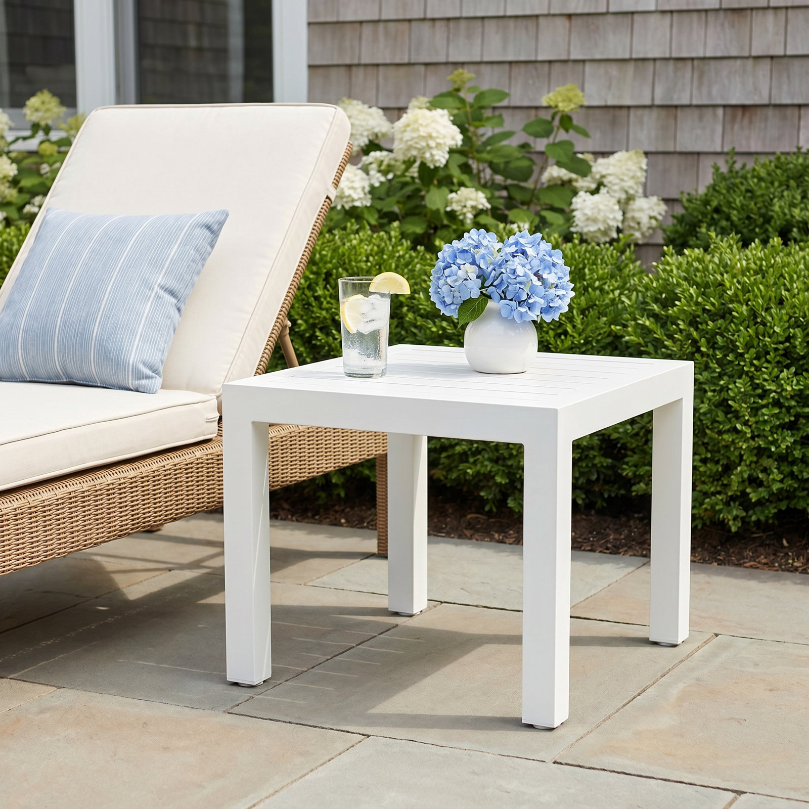 Jayton 22 L x 22 W Outdoor Table, White