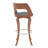 29" Swivel Gray Faux Leather And Walnut Wood Bar Stool