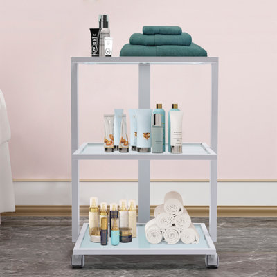 Chariot de beauté blanc à 3 niveaux