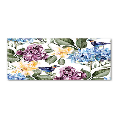 Flowers And Birds - Wrapped Canvas Print