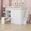 Lit mezzanine avec garde-robe, bureau et tablettes-1076254574