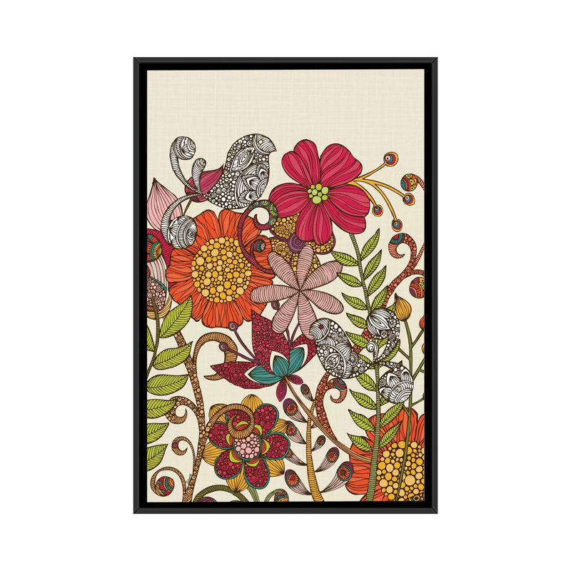 Jardin printemps, impression sur toile tendue, H 48 po x l 32 po x P 1,5 po, Cadre noir