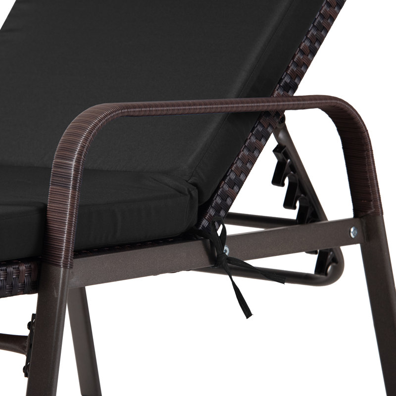 Outdoor Chaise Lounge Chair With Adjustable Backrests Cushions And 2 Foldable Side Tables Weather Resistant Patio Recliner Set For Poolside Garden Or Balcony(Set Of 4)