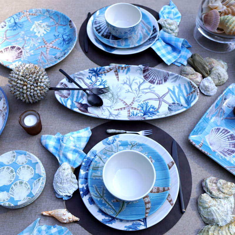 Beyond the Shore 16pc Dinnerware Set Service for 4
