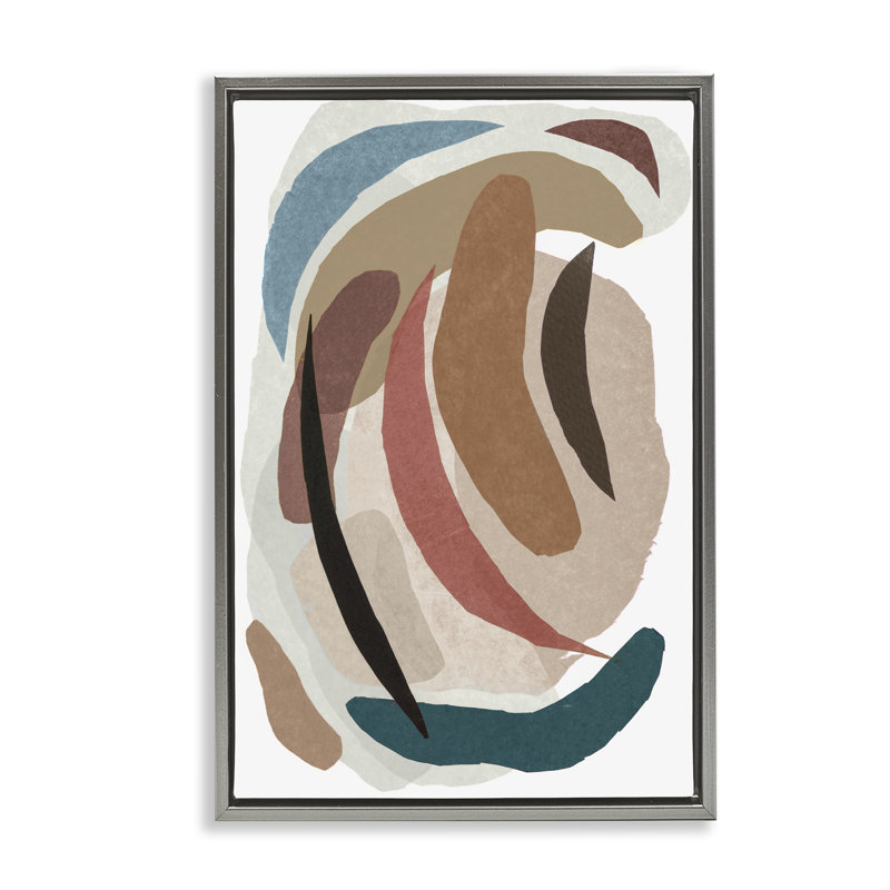 Cadre flottant en papier, tons de terre, par Nikki Galapon, Cadre flottant gris lustré, H 25 po x l 17 po