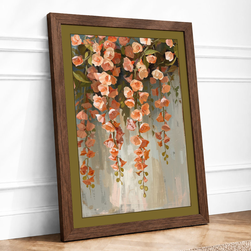 Falling Bloom Botanical - Framed Print, A1 - 84.1 x 59.4 cm, Walnut