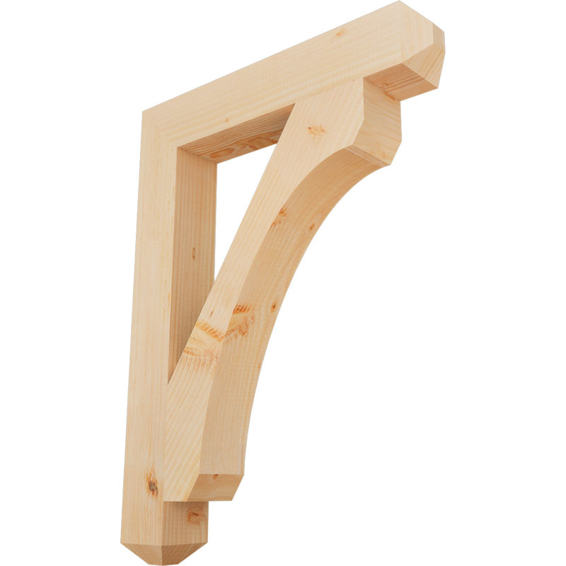 H Support en bois / corbeau, H 32 po x l 3,5 po x P 24 po, Douglas (lisse)