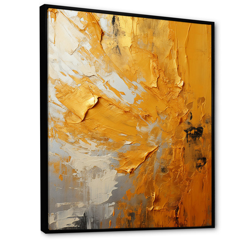 «Sunset Meadow Golden Landscape II», reproduction, Cadre flottant noir, H 44 po x l 34 po x P 1,5 po