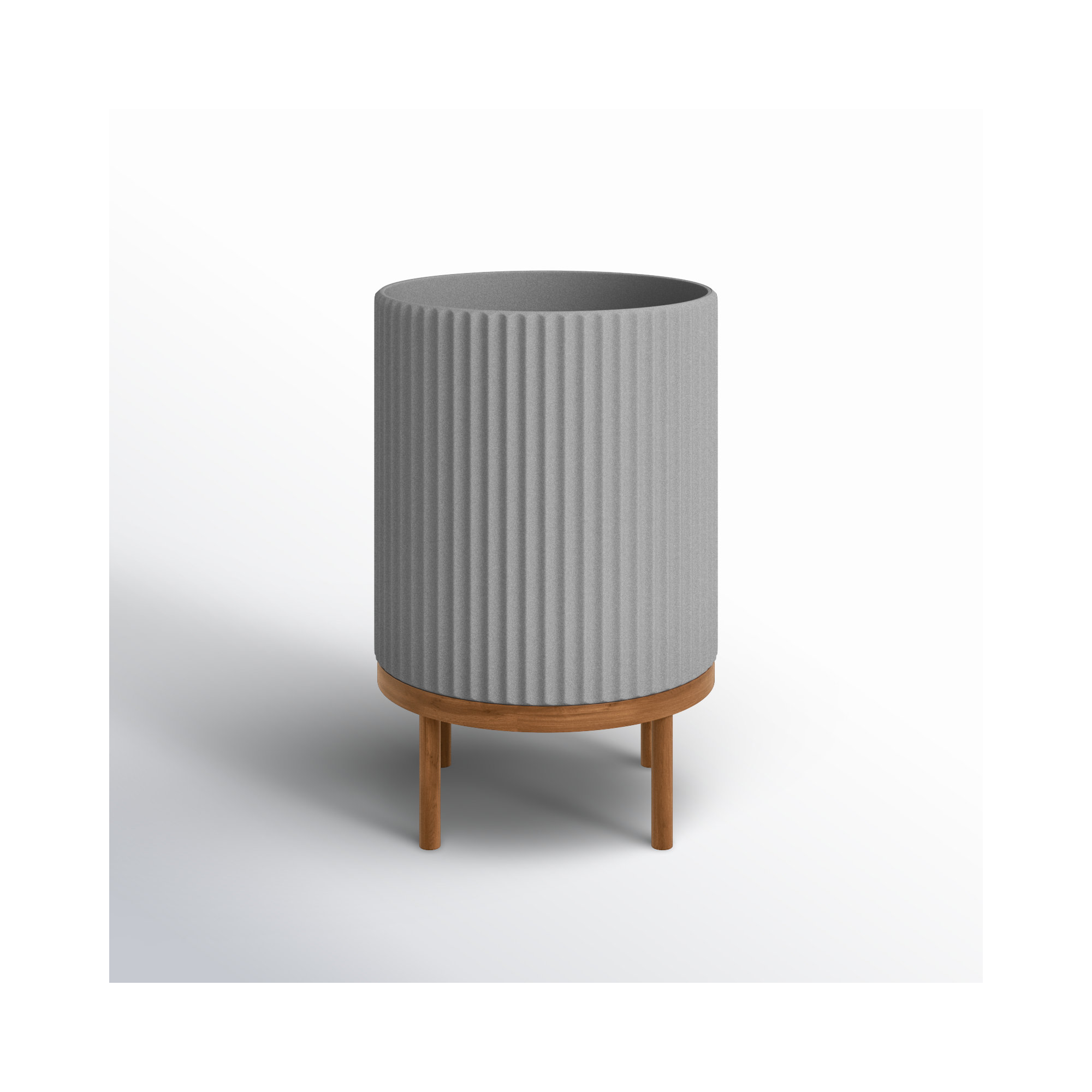 Demi Series Planter with Stand, 22" H x 14.75" W x 14.75" D, Gray/Brown, 1