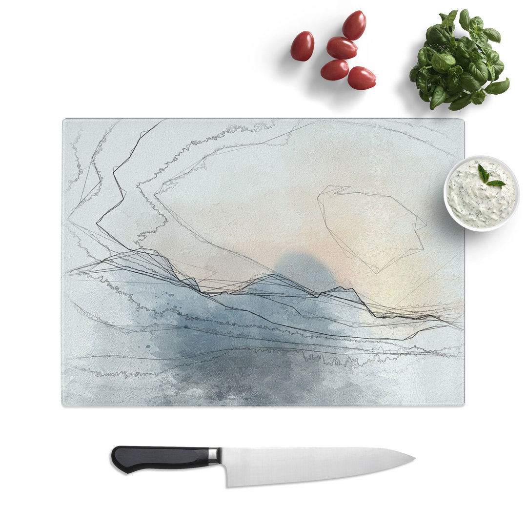 Tempered Glass Sunrise over the Mountains Abstract Chopping Board