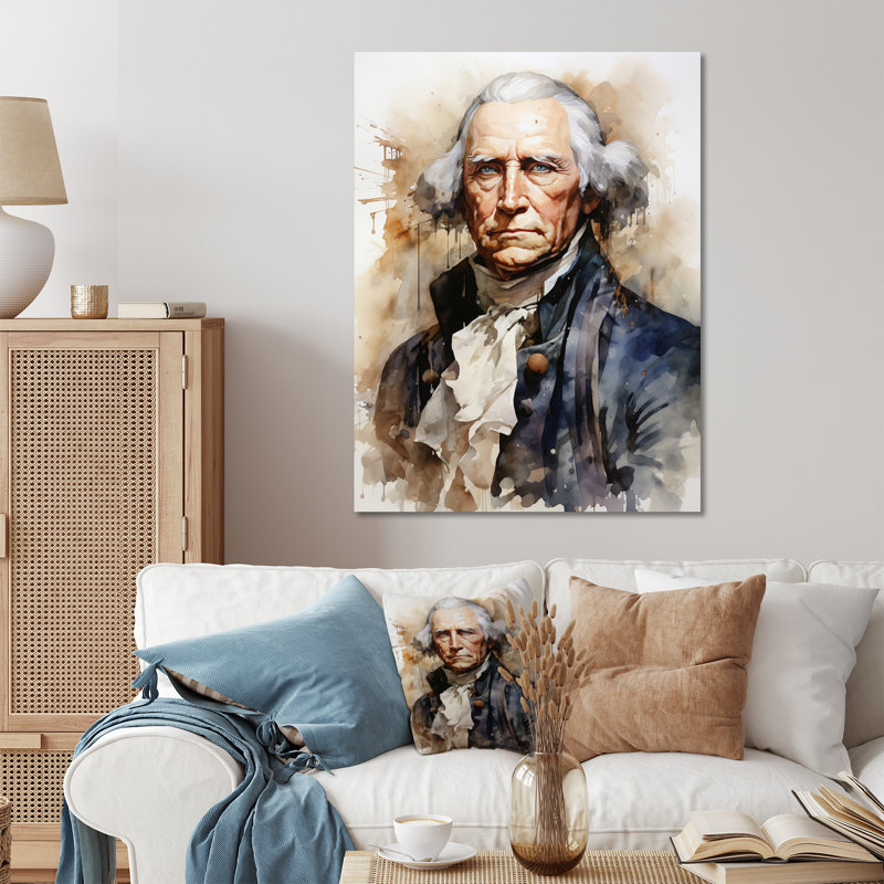Portrait du président George Washington - impression sans cadre sur métal, H 20 po x l 12 po x P 1 po