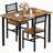 3 Piece Dining Table Set For 2, Small Industrial Kitchen Table With 2 Chairs, Wood Breakfast Nook Table And Chairs Set Of 2, Dinner Table Set For Small Spaces, Dining Room, Apartment-1922052385-1922052382