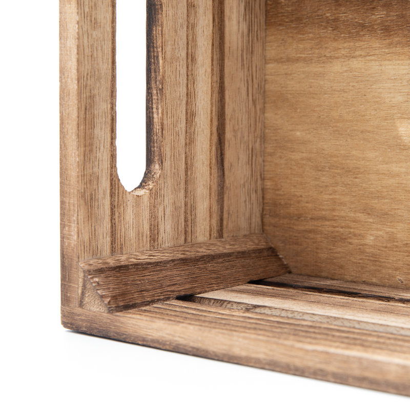 Ensemble de caisses en bois massif, Brun rustique, H 4,75 po x l 9,50 po x P 7 po