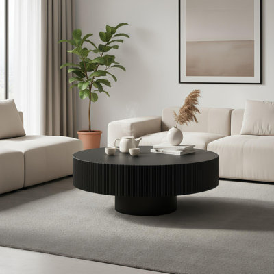 Table basse ronde en MDF 30,31 po L 30,31 po Midest Modern