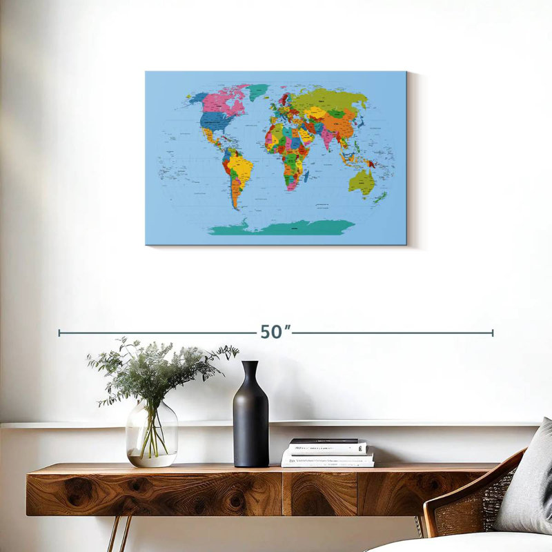 Carte du monde Aliaz, H 20 po x l 30 po