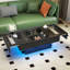 Table basse avec plateau coulissant, table centrale avec compartiment de rangement caché, table extensible pour le salon