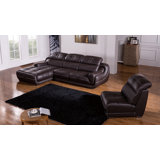 Canapé modulaire en cuir véritable de 156 po de largeur et méridienne