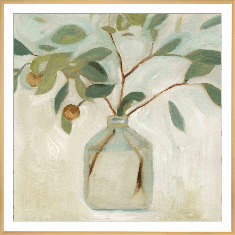 Neutral Arrangement I Painting by Emma Scarvey, 40.09" H x 40.09" W x 1.1" D, Antiqued Gold