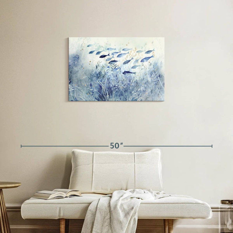 Blue School Of Fish, 20" H x 30" W