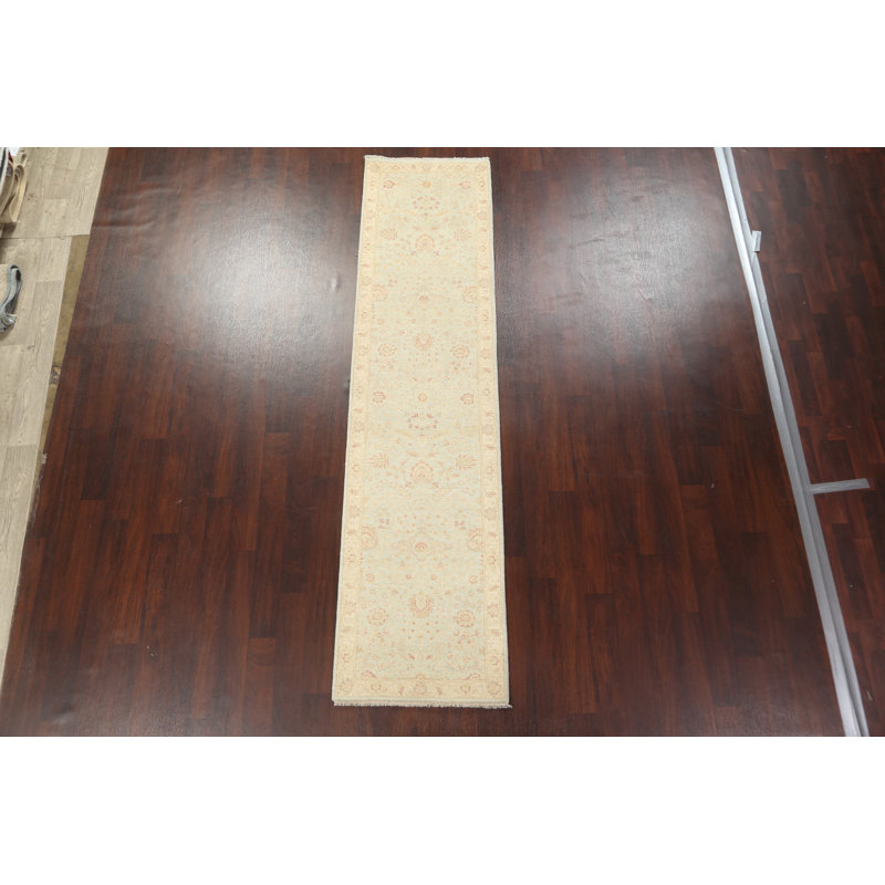 Peshawar Chobi One-of-a-Kind 2'6" X 10'0" New Age Runner Wool Area Rug in Ivory