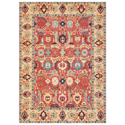 Tapis rouge nouvel âge unique en son genre 8 pi 11 po x 12 pi 7 po Mazar