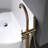 Handheld Shower Bathtub Faucet Floor Mount In Brushed Gold - Claw Foot Tub Faucets Style, Ceramic Filler Golden Shade Handle, 1 Hole Faucet, Curved Shape-124831497