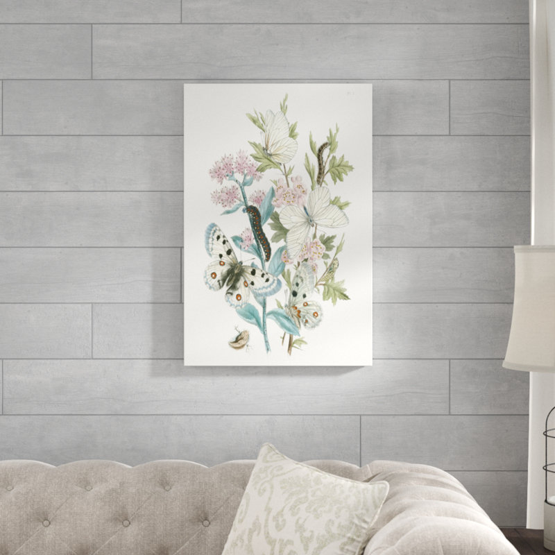 «British Butterflies III», peinture sur toile, H 30 po x l 20 po