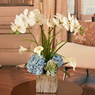 Faux Silk Orchid Arrangement in Vase