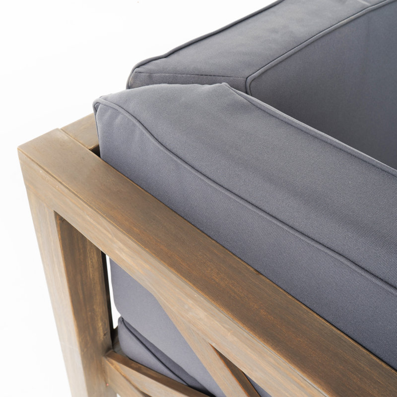 Ensemble de canapé modulaire avec coussins 4 pièces Luthersville, Gris / Gris