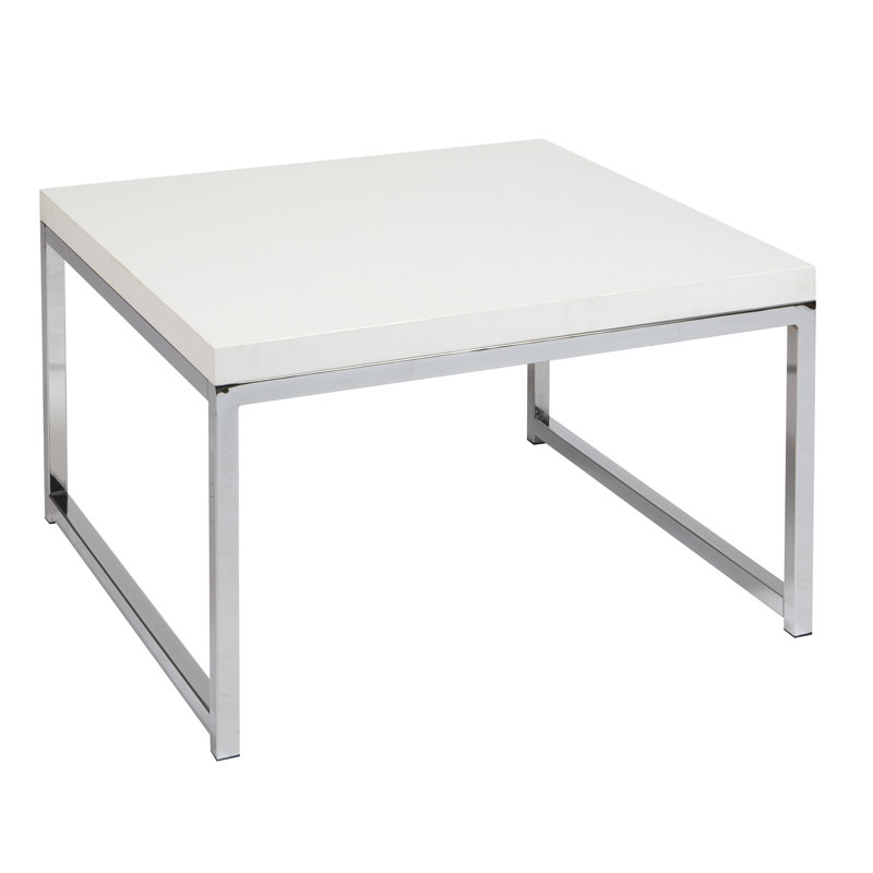 Table de bout Agadir, Chrome / Blanc