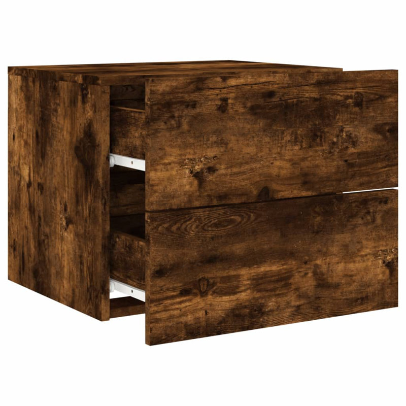 Bonts 50cm W Bedside Table, Smoked Oak, Individual