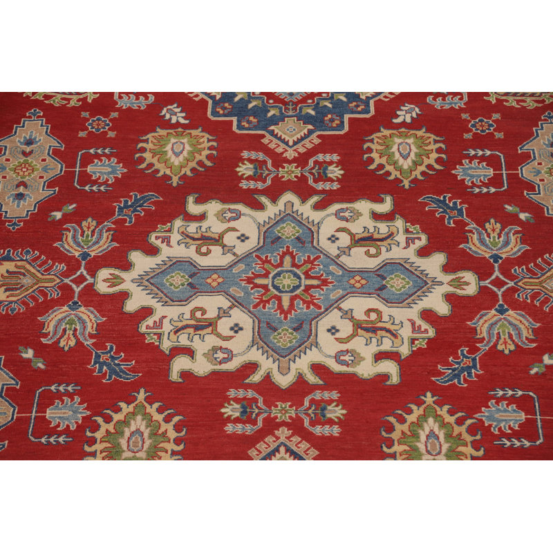 Red Geometric Kazak Oriental Large Rug