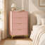 Commode 4 tiroirs pour la chambre à coucher, unité de rangement pour armoire de rangement, commode - rose-1925313824