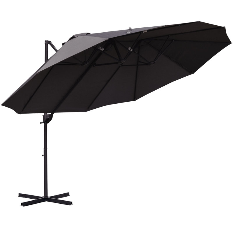 Cristina 4.4m Large Garden Parasol, Grey