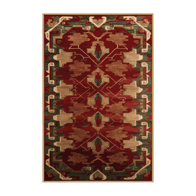 Machine Washable Art Deco Brown Area Rug