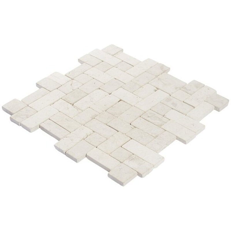 Nature Antique Lava Black Pebble Mosaic Tile, White
