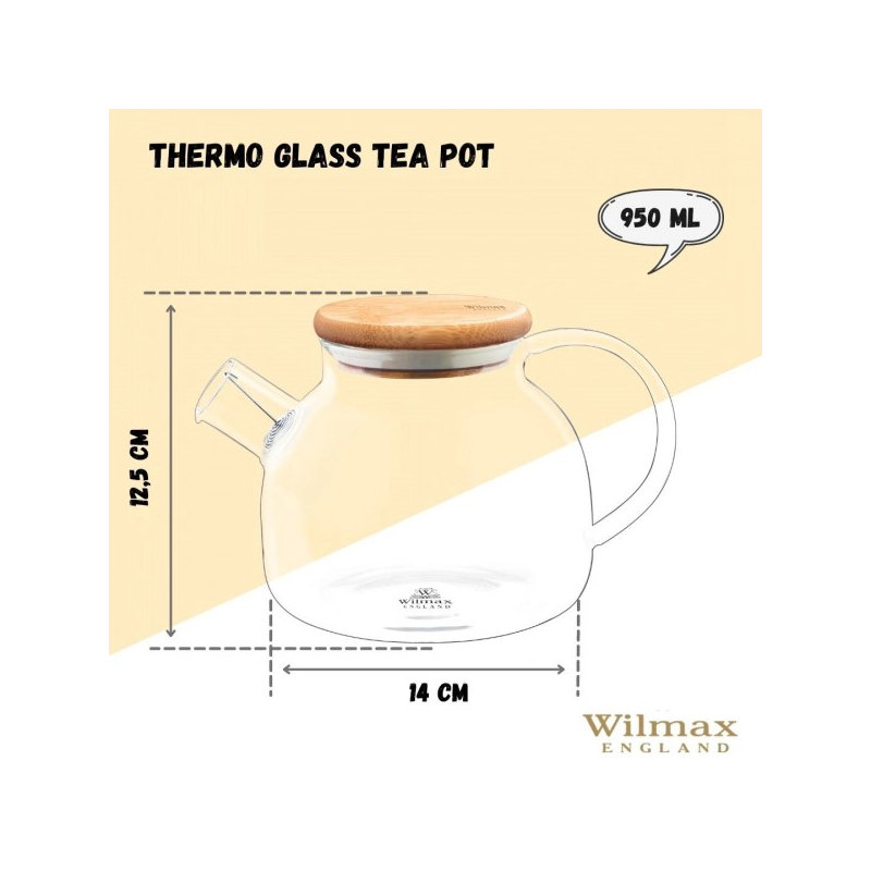 Thermoglass Wilmax 950ml Thermo Glass Teapot
