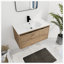 Ensemble de meuble-lavabo mural simple 35,6 po avec plateau en céramique Enslie