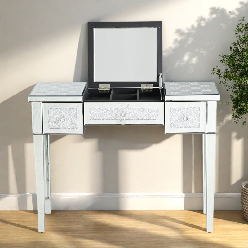 Bureau de coiffeuse en miroir avec miroir