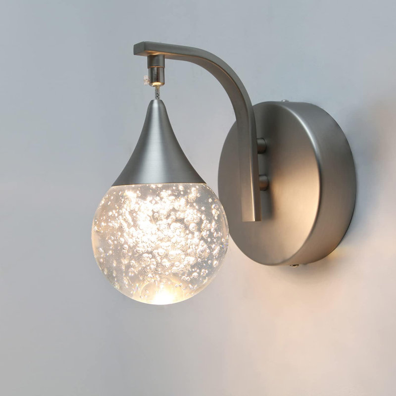 Applique murale à DEL à intensité variable, ampoule murale en cristal 5W moderne pour chambre à coucher, salle de bain, salon, blanc chaud 3300K