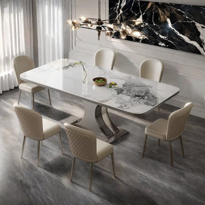Household small rectangular dining table set