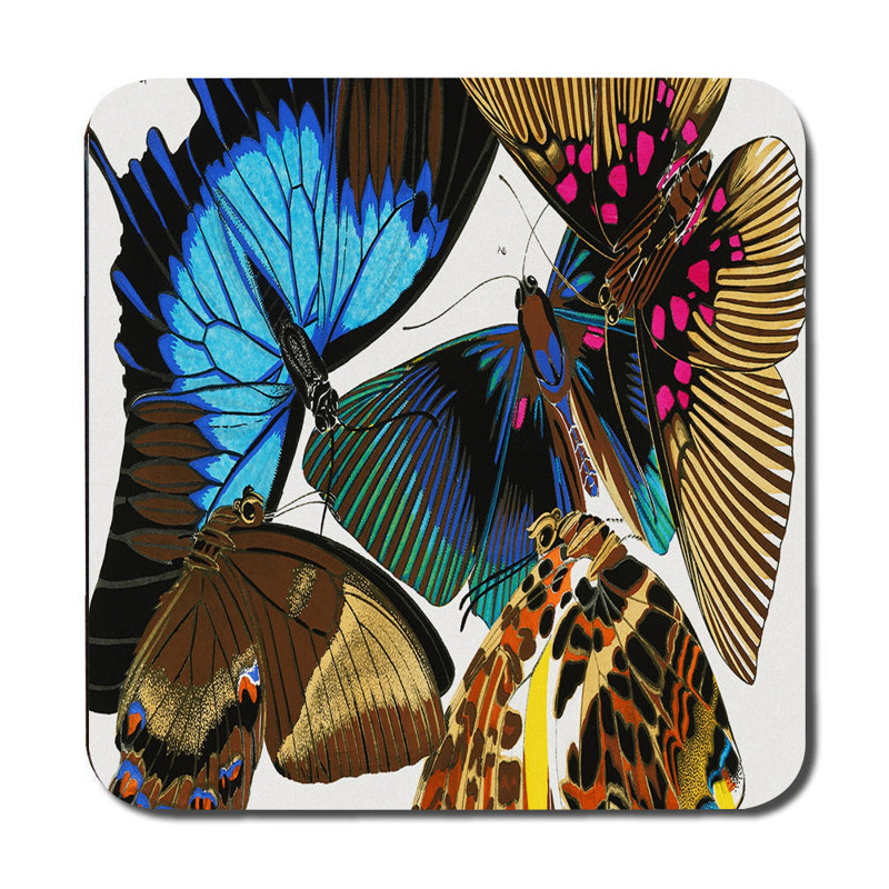 Butterfly Placemats And Coaster Set With Colorful Wings