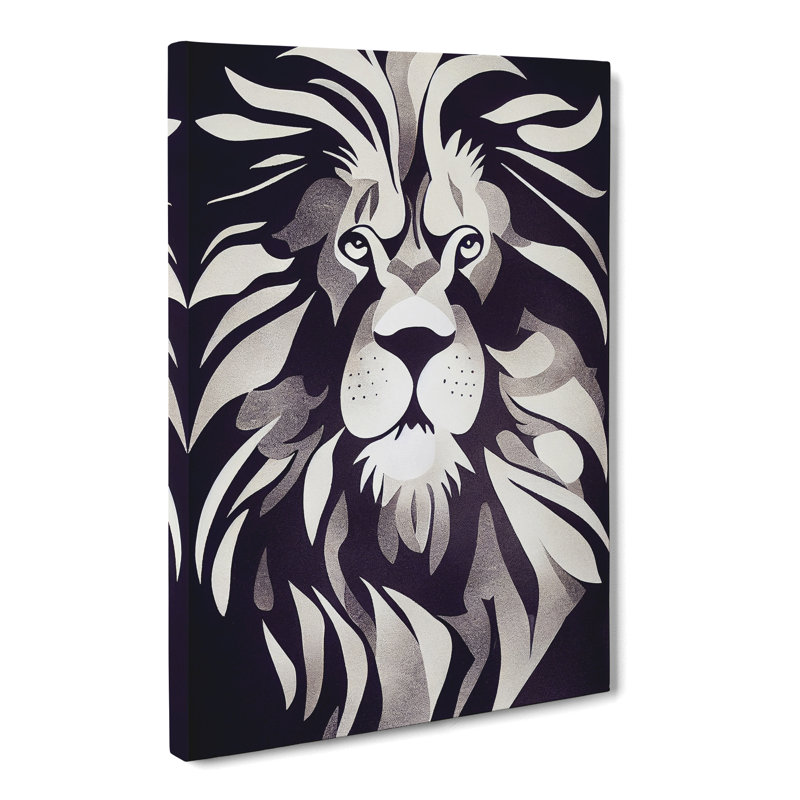 Lion Scandinavian - Wrapped Canvas, 76cm H x 50cm W x 3cm D