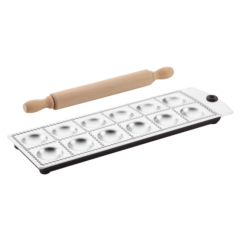 Anolon Gourmet Prep 12-Imprint Ravioli Press with Mini Rolling Pin