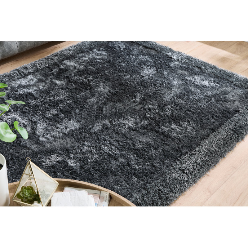 Behensky Solid Colour Hand Tufted Shag Area Rug, Rectangle 120 x 170cm