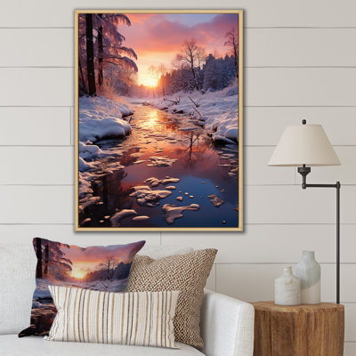 Winter Sunset Snowfall I, reproduction d'art sur toile